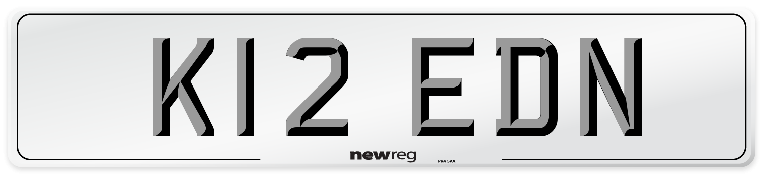 K12 EDN Number Plate from New Reg